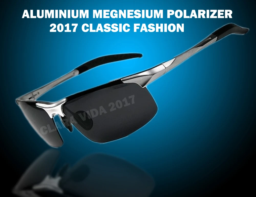 

2017 SILVER Aluminium Titanium Magnesium Alloy Battle Field Style Polarized Uv400 Uv100% Mens Sunglasses