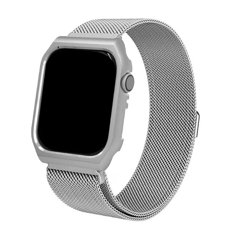 Миланская петля для Apple Watch, группа 4, 44 мм, ремешок для браслета, ремешок для Apple Watch, полосы 42 мм, 38 мм, серия 4321, металлическая сталь - Цвет ремешка: Silver