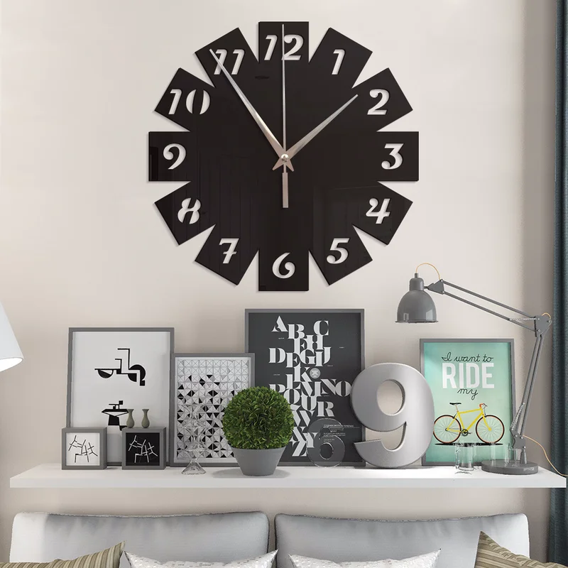 

Wind Simple Digital Creative Acrylic Mirror Wall Stickers Clocks Living Room Bedroom Clocks Wall Home Decor