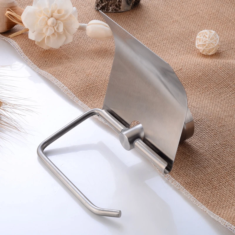 Stainless Steel Toilet Paper Holder Creative Cover Paper Towel Holder Rack Wall Mounted Bathroom Toilet Tissue Roll Paper Holder