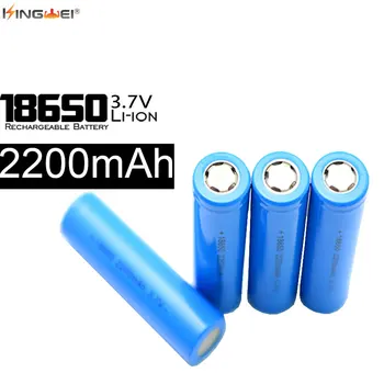 

KingWei 100Pcs/lot 18650 Li-ion Rechargeable Battery Blue Flat Head Battery 18650 2200mAh 3.7v Battery