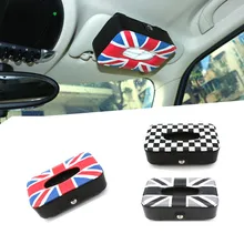 PU автомобильные подушки с принтом флага Великобритании "Юнион Джек", подушка для автомобильного кресла задняя коробка с одноразовыми салфетками коробка-держатель для салфеток для Mini Cooper JCW One S F55 F56 F60 R55 R56 R60 R61 стайлинга автомобилей