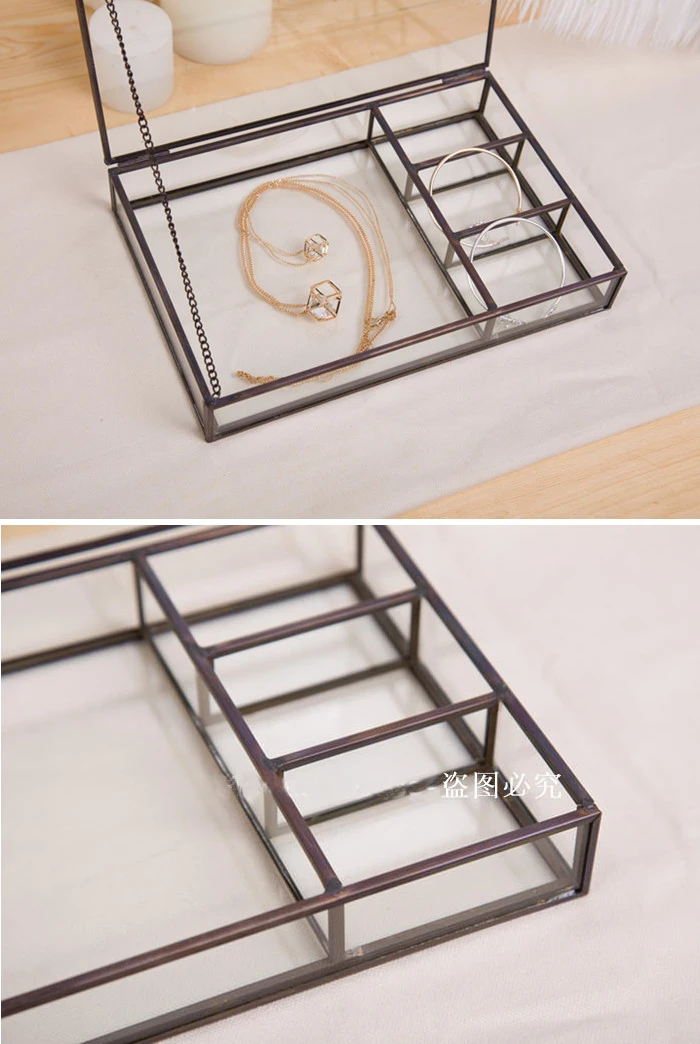 Креативная стеклянная коробка для хранения ювелирных изделий в скандинавском стиле, настольная коробка для хранения ювелирных изделий, украшение дома