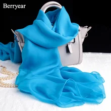 

Berryear 2018 Summer Solid Silk Scarf Women Scarves Office Lady Shawls 100% Natural Silk