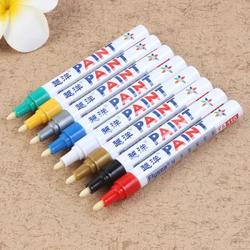 

12 Colors Waterproof Car Paint Pen Scratch Repair Pen Remover Paint Marker Car Tyre Tire Tread Rubber Touch Up Pen Paint Care