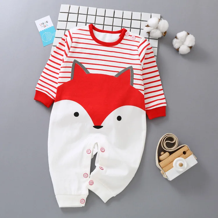 

0-12M Romper Fox Organic Cotton Rompers Dropship Baby girl clothes Barboteuse Toddler romper