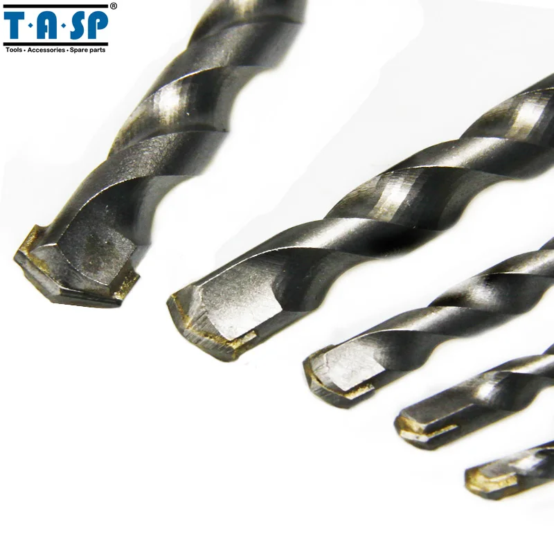 TASP 5 Pieces Carbide Steel Tip Masonary Hamer Drill Bits Set 4 5 6 8 10 mm