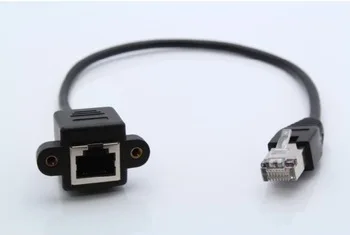 

50PCS---30cm Screw panel mount RJ45 Cat5 male to female Ethernet LAN Network extension Cable cord + screws
