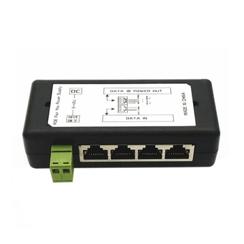 

4 Port Poe Injector Poe Power Adapter Ethernet Power Supply Pin 4,5(+)/7,8(-)Input Dc12V-Dc48V for Ip Camera