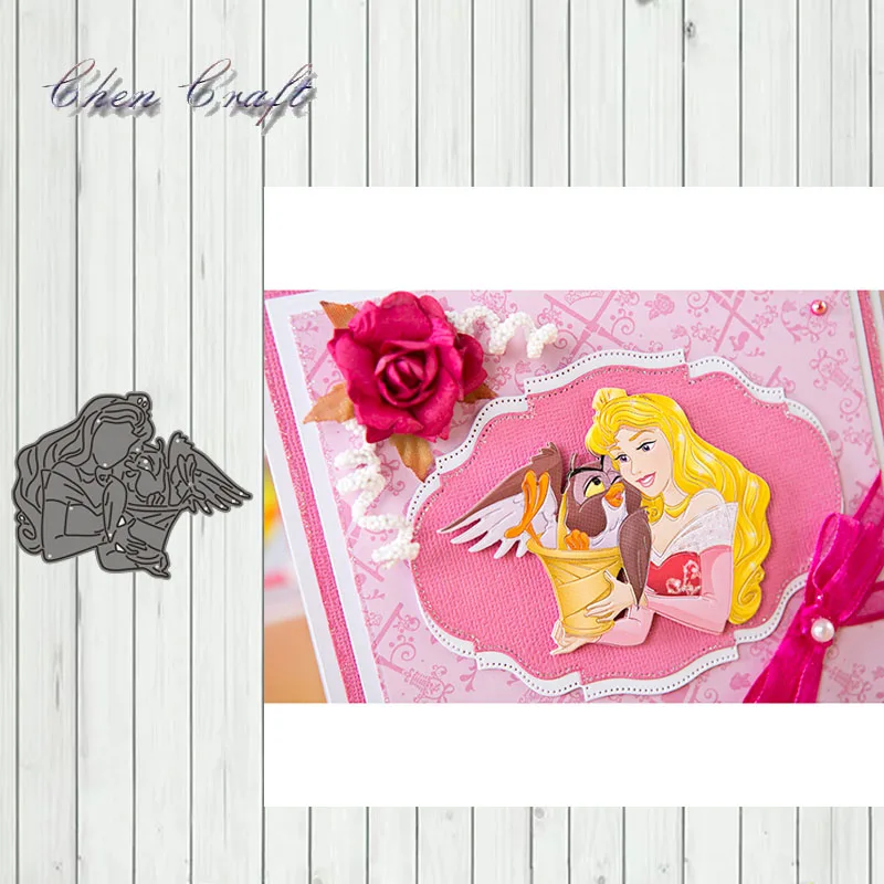 

Beautiful woman holding a bird Metal Cutting Dies Stencils for DIY Scrapbooking/photo album Decorative Embossing DIY Paper Cards