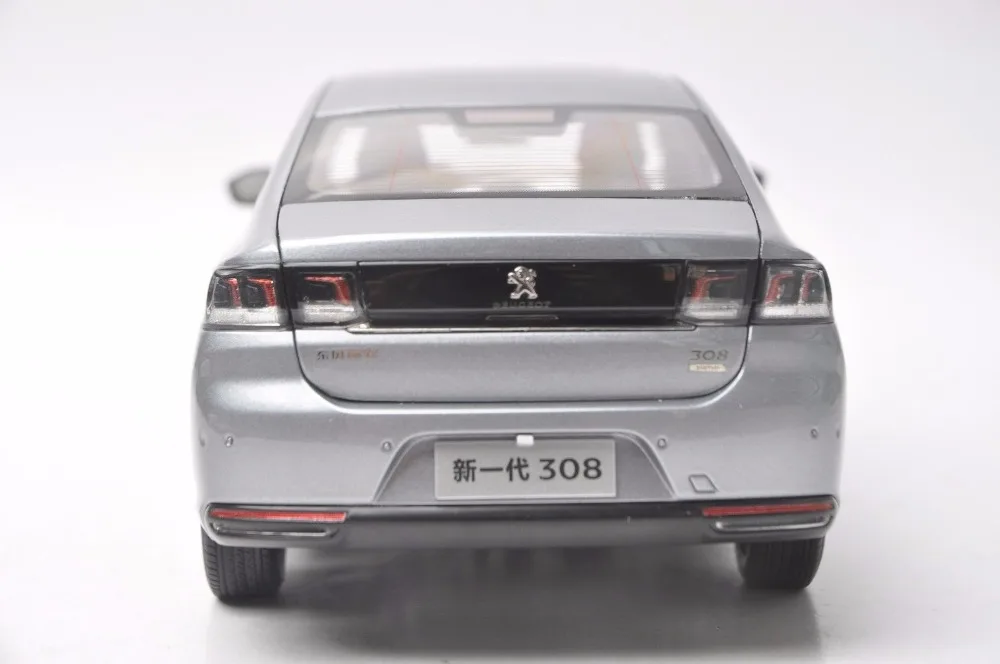 1:18 литая под давлением модель для peugeot 308 Серый Седан сплав игрушечный автомобиль миниатюрная коллекция подарок