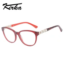 Кирка красный цвет с кристаллами круглые очки оправа Женская мода оправа для очков женские компьютерные очки оправа
