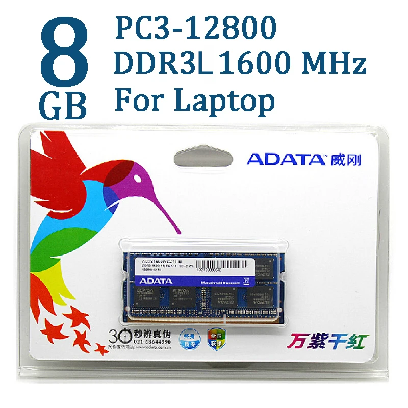 Pаспродажа ADATA DDR3 DDR3L 2 ГБ 4 ГБ 8 ГБ 1600 МГц ОЗУ SO DIMM памяти 204 pin 1600 1333 для Lenovo ThinkPad SONY Acer SAMSUNG HP ноутбука RAMs