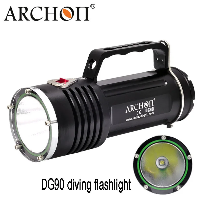

100% Original ARCHON DG90 Rechargeable Underwater Dive Torch 2200lm 200M Waterproof Handle Diving Light+ 6 X 18650 Battery