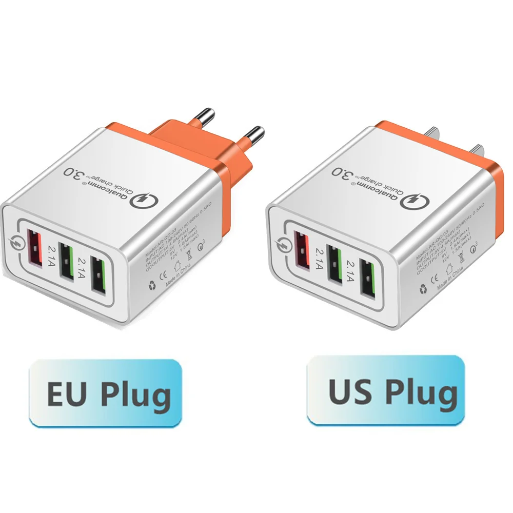 orange EU-Stecker oder US-Stecker