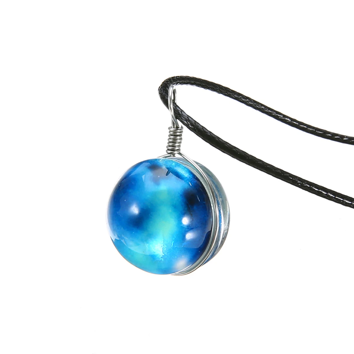 10Style Unisex Dreamy Glass Ball Necklace Shellhard Nebula Space Star Universe Galaxy Pattern Pendant Necklace Femme Jewelry