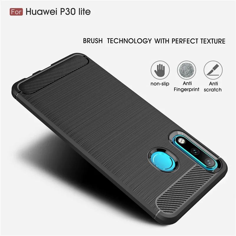 Мягкий силиконовый чехол для huawei P30 Lite P30 P30 Pro Чехол s силиконовый тяжелый противоударный чехол из углеродного волокна для телефона huawei P30 Lite
