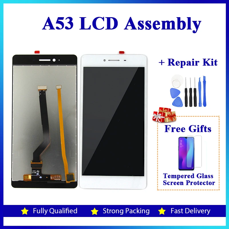 

Retail 1 Piece 100% Tested 5.5-inch LCD for OPPO A53 of Capacitive Touch Screen with Repair Kit & Free Gift