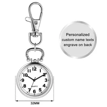 Персонализированные заготовка для подвески с гравировкой имени клип брелок для ключей «гольф» с застёжкой "Лобстер" с большим циферблатом, легко Читайте для студенческий экзамен старший человек брелок часы
