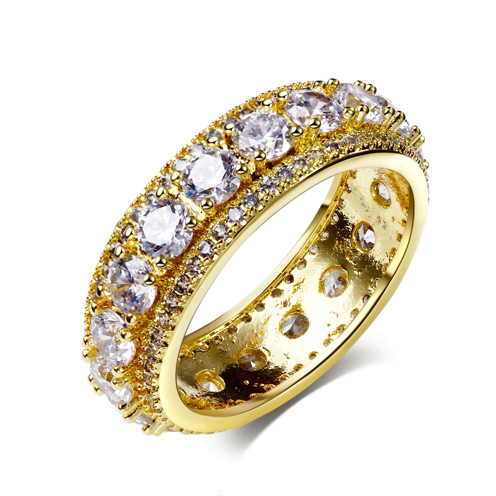 Goede Nieuwe 2018 Luxe Wedding Ring voor Vrouwen Goud kleur Wedding band Gemaakt met AAA zirconia Lood Gratis Drop verzending cz ringen