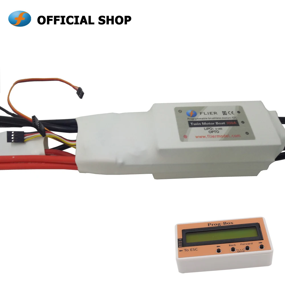 

Dual motor ESC 300A for brushless twin motor boat with program box