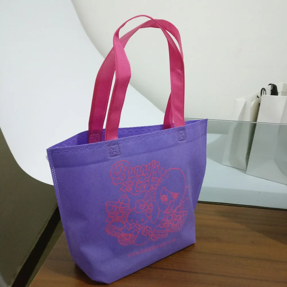 26H*33*10cm Custom Eco Reusable Shopping Bags Random Cloth Fabric Grocery Packing Recyclable Bag Simple Design Tote Handbag