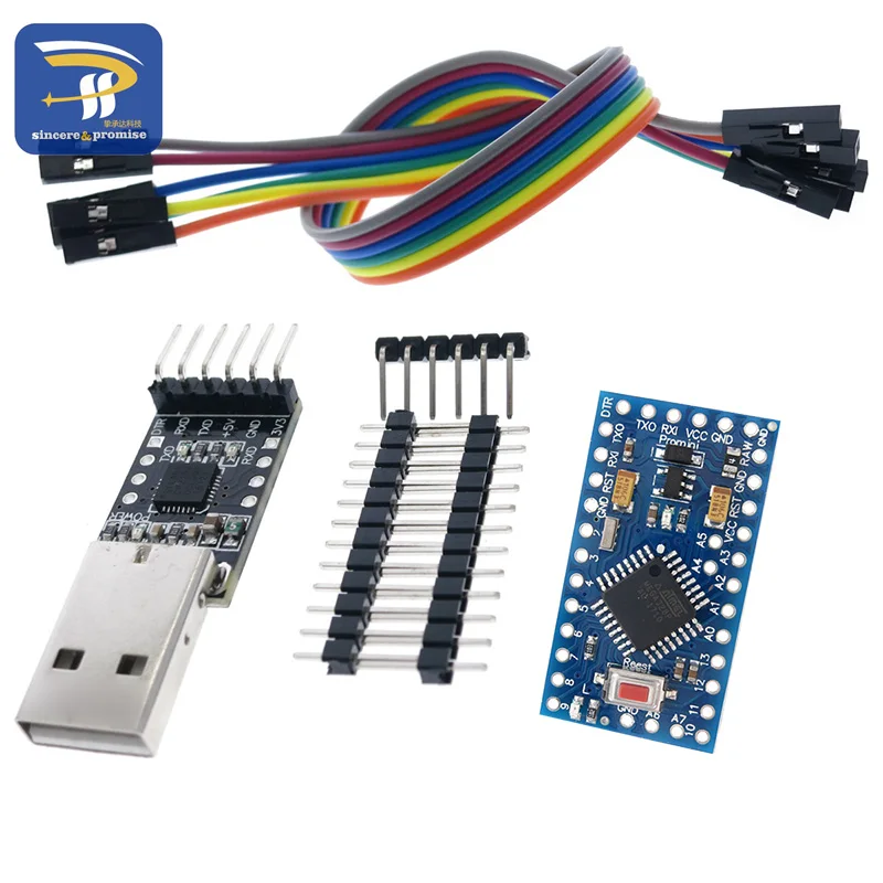 1 шт. 6pin CP2102 USB 2,0 к ttl UART модуль+ 1 шт. Pro Mini Модуль Atmega328 5 в 16 м для Arduino совместимый с Nano