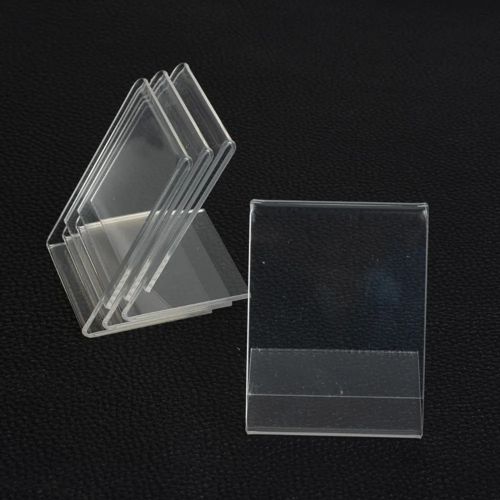 

New 10pcs 5*7CM Clear Acrylic Namecard Price Tag Advertisement Display Stand Holder,Showcase Fashion Jewelry Display