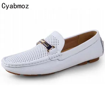 

100% GENUINE LEATHER MEN SHOES,handmade big size Driving shoes,casual shoes,breathable moccasin hole summer Soft Loafers Oxfords