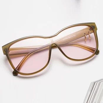 

2019 Summer Style Fashion Hanging Ring Decoration Oversized Frame Sunglasses Simple One Lens Sun Glasses Shopping Party