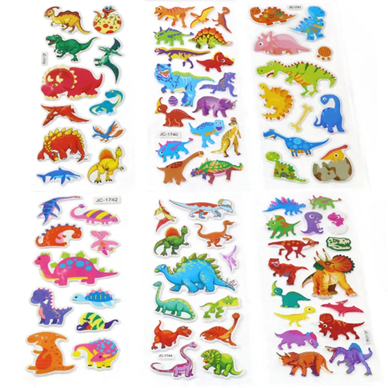 

3D Bubble Sticker Puffy Sticker Dinosaurs Jurassic World Animals Scrapbooking Mobile Phone Waterproof Stickers Toys For Children