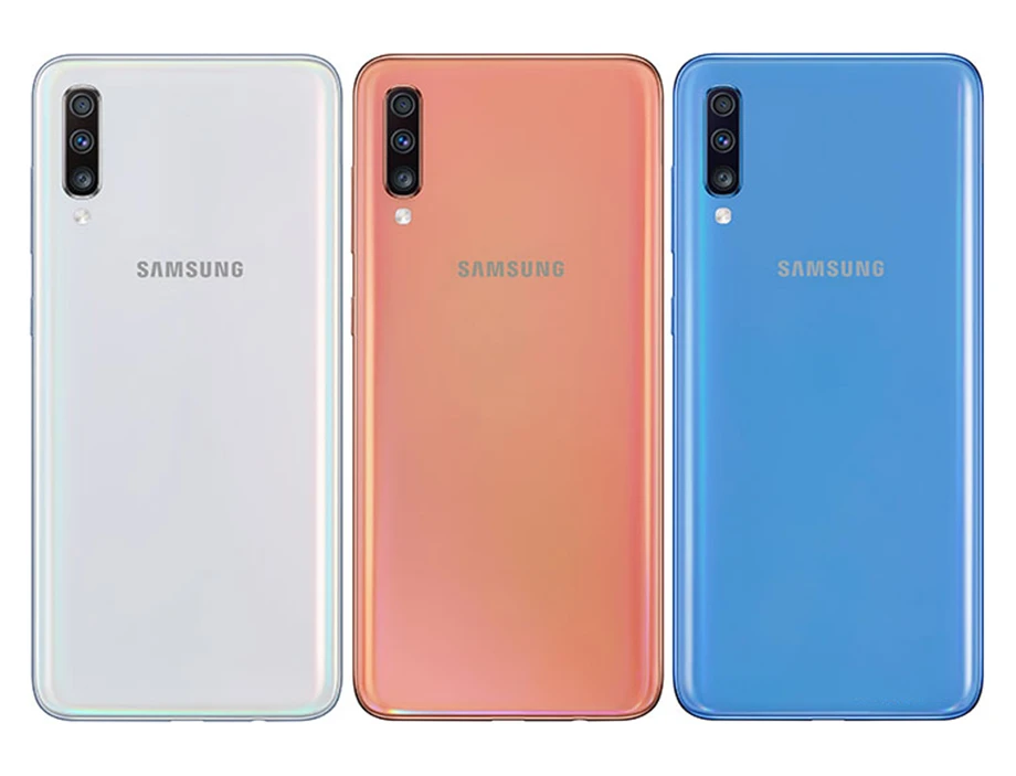Samsung Galaxy A70 A7050, две sim-карты, четыре ядра, 6,7 дюймов, 4 камеры, 6 ГБ/8 ГБ ram, 128 ГБ rom, мобильный телефон Snapdragon 675, NFC