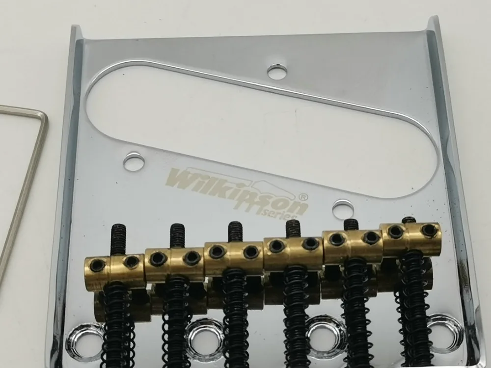 Wilkinson винтажный мост для электрогитары Telecaster латунные седла Tele guitar Bridge хром серебро WOT02