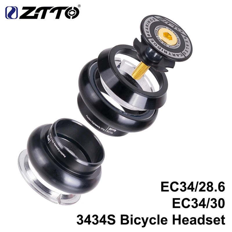 

ZTTO MTB Road Bike steering column Threadless Headset 34mm EC34 CNC 1-1/8 28.6 Straight Tube Fork 34 Threadless Headset 3434S