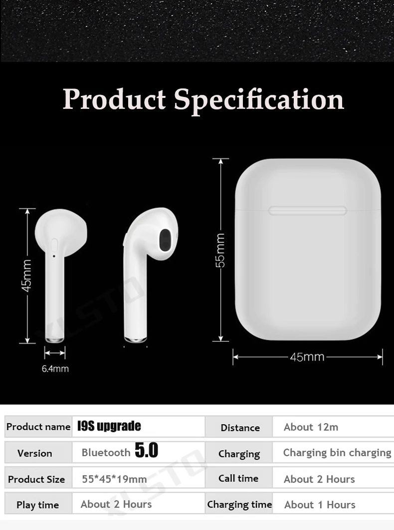 XLSTO New i9s Bluetooth 5.0 Wireless mini Earbuds air pods TWS Wireless Headsets headphones earphone ear pods For Andorid iPhone (2)