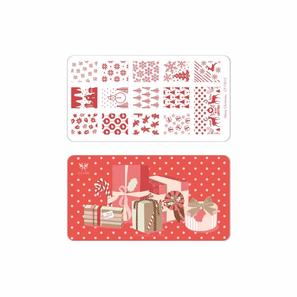 

CICI&SISI Merry Christmas Manicure Style Nail Art Stamping Plates Stamping Stamp Template