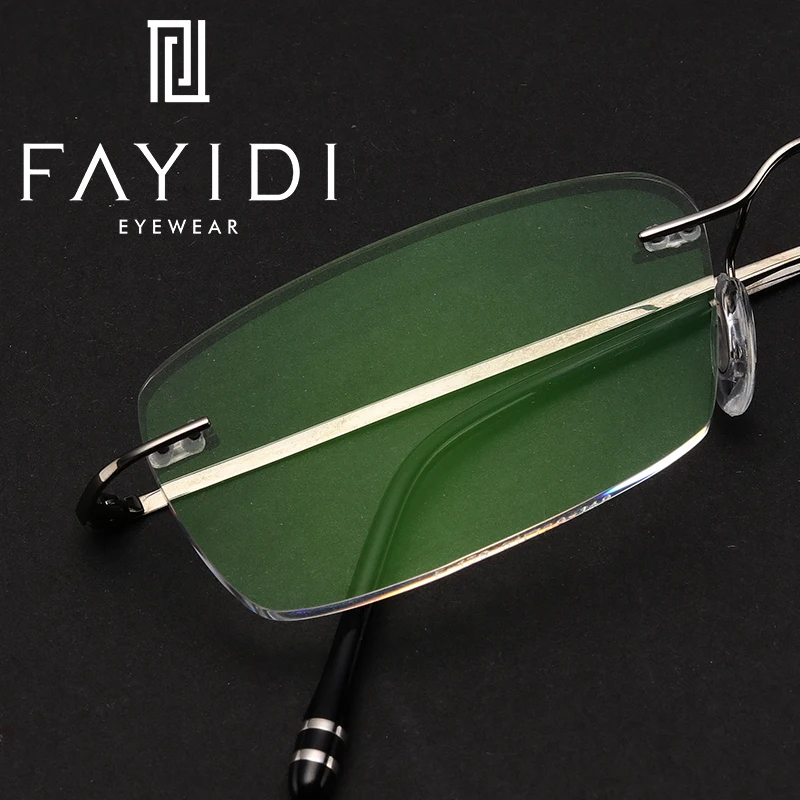 

Metal Square Rimless Eyewear Frame Men Computer Myopia Hyperopia Prescription Optical Glasses Frame #F139