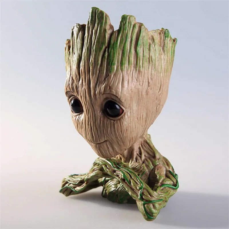 New Guardians of The Galaxy Avengers Action Figure Model Toy Baby Tree Flowerpot Man Phoneholder Macetero Pen Planter Flower Pot