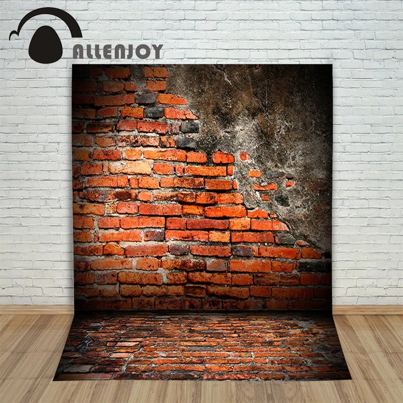 

Vinyl photo studio Background Brick wall destruction retro red photocall products Allenjoy backdrops