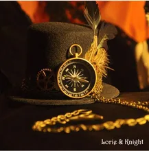 Womens Steampunk Top Hat Vintage Fedoras Hat Gear & Clock Feather Lolita Cosplay Little Hat