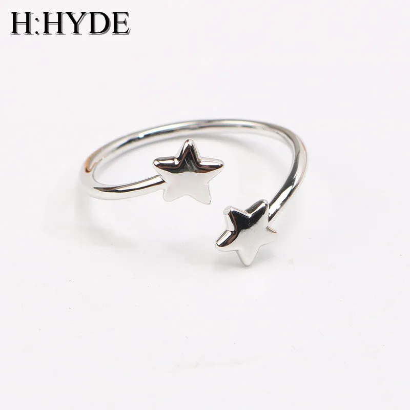 

H:HYDE New Trendy Adjustable Triangle Star Crown Heart Open Ring anel feminino Simple Punk Jewelry Geometric Rings for Women