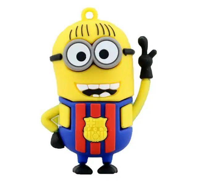 Cartoon Minions Pendrive 128GB USB Flash drive  USB 2.0 Family Memory Stick Pen Drive 32GB 16GB 8GB  64GB