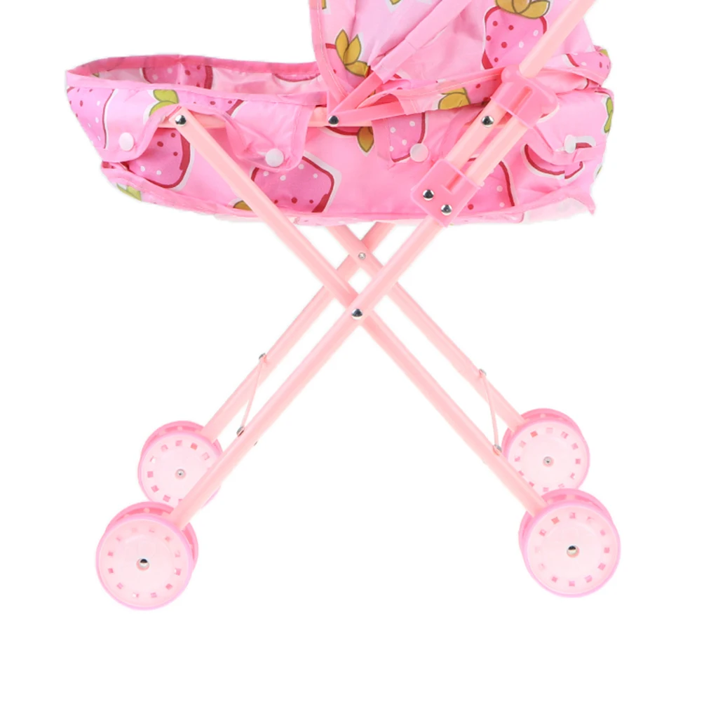Mini Simulation Foldable Baby Push Cart Pushchair Stroller Pram Kids Pretend Play Furniture Toys