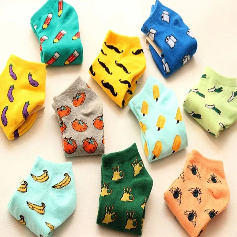 

1 Pair cotton lovely stockings New cute fruit color love candy color stocking summer style women's thin stockings
