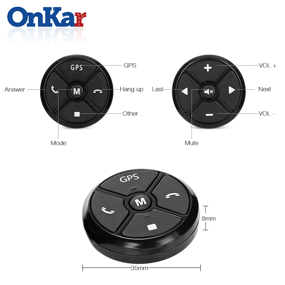 ONKAR Автомобильный руль управления gps музыкальная функция Автомобильный мультимедийный gps DVD Navi черные Беспроводные кнопки управления универсальный