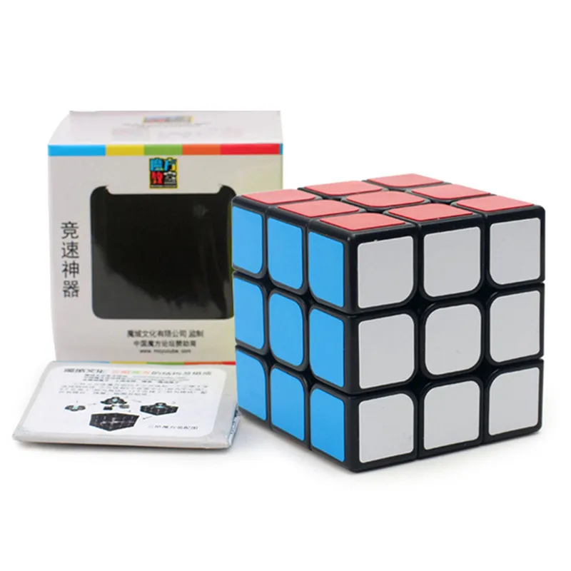 Мою MF3 кубик рубика 5,6 см 3x3x3 Magic Cube Puzzle Профессиональный Скорость волшебный куб Развивающие игрушки для детей черный, белый цвет с подставка