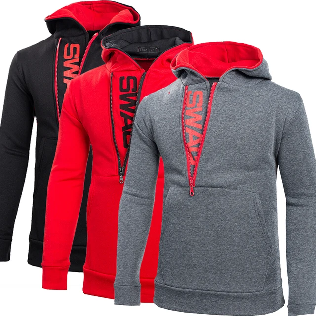 mens side zipper hoodie jacket