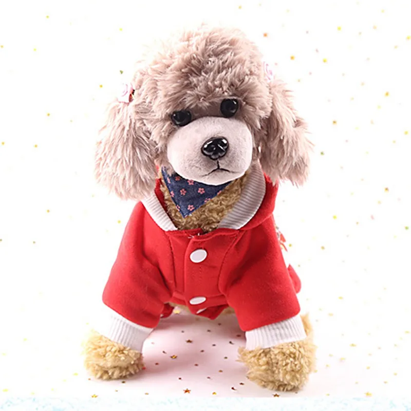 Рождественская Одежда для животных, теплые осенне-зимние толстовки, комбинезон с капюшоном, одежда для собак, хлопковое пальто, куртка, жилет