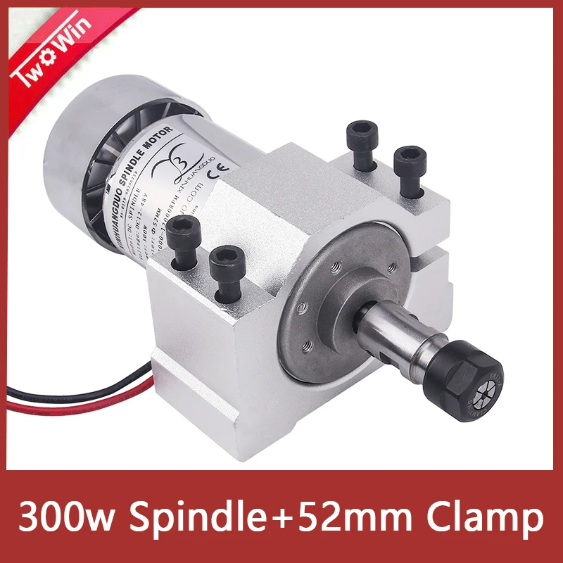 300W DC Spindle Motor12-48V+52mm400mNm Mount bracket fixture for PCB CNC Machine 