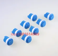 BLUE NEW CHINA REYANN 8PCS/LOT 33MM ARCADE PUSH BUTTONS WITH BUILD-IN MICROSWITCH FOR MAME JAMMA ARCADE FIGHTING VIDEO GAME DIY